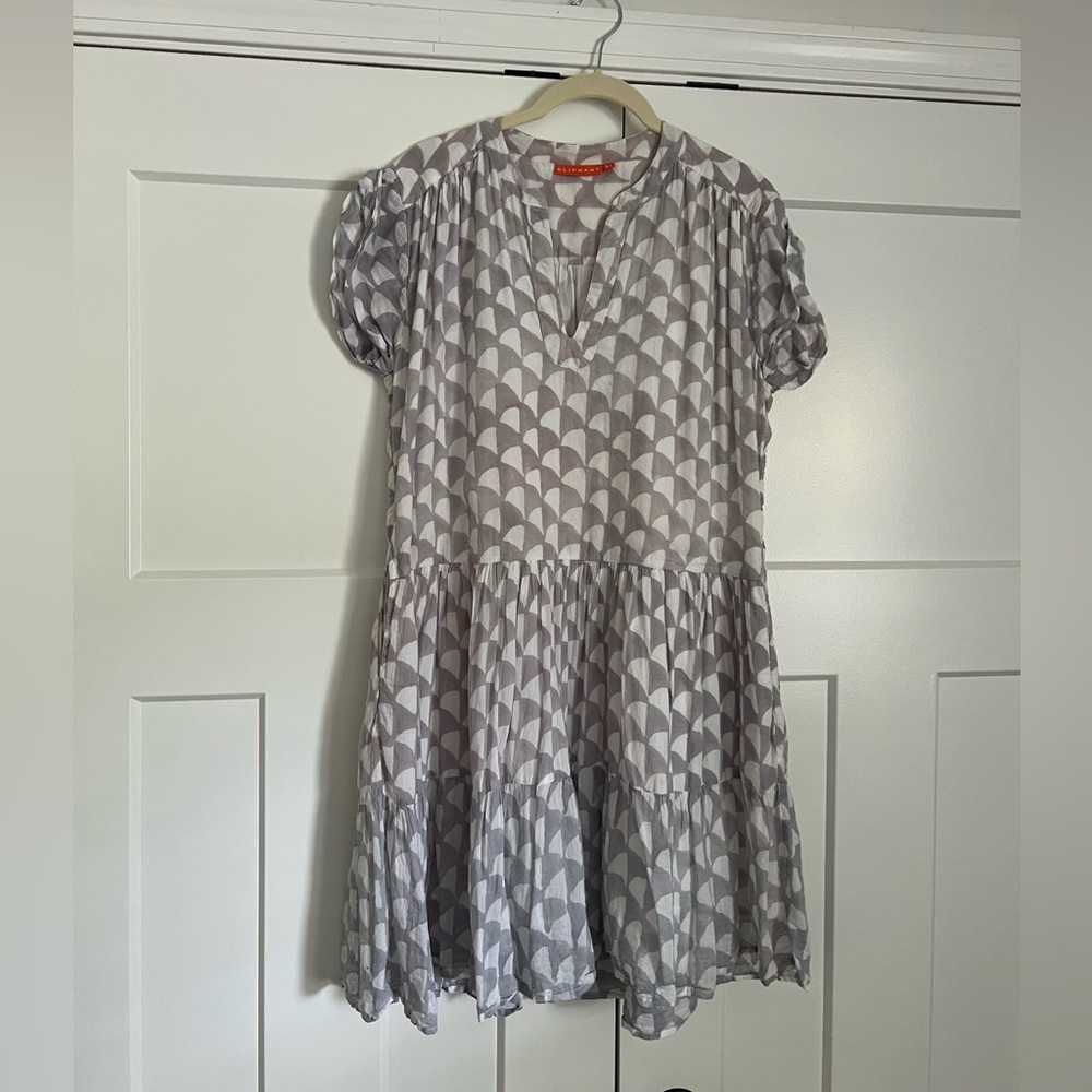 Oliphant Gray Geometric Midi Dress